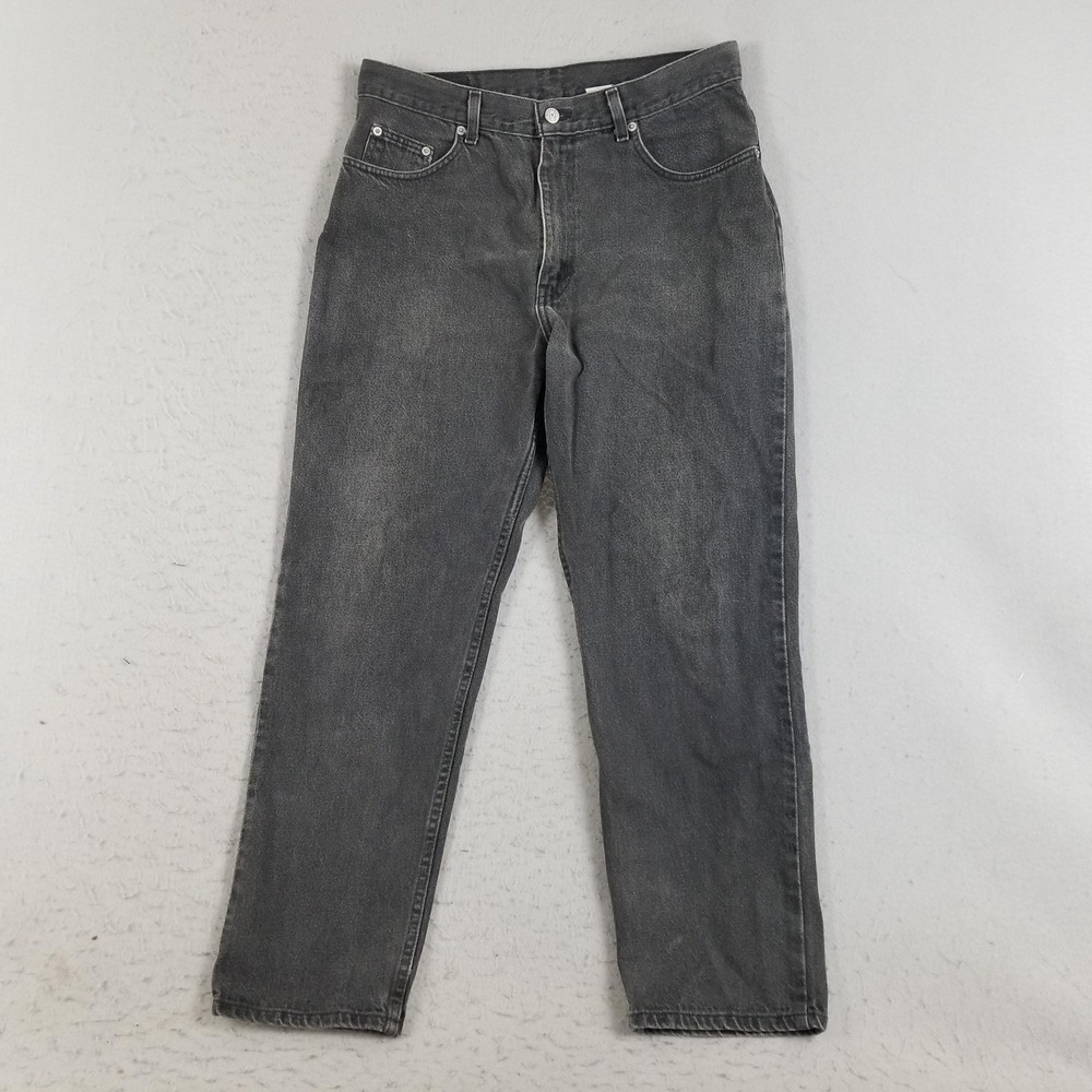 Faded Glory Jeans Mens 34x30 Tapered Fit Distressed‎ Vintage Denim Black Gray